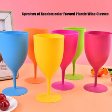 Racing Butterfly Frosted Plastic Wine Glasses, 6pcs/set, Mixed Colors