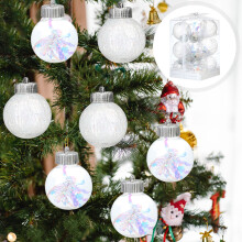Honeeladyy 12Pcs 2.36" Mini Christmas Balls Ornaments, Shatterproof Xmas Tree Decorations for Holiday Wedding Party, Clear Compatible with Christmas