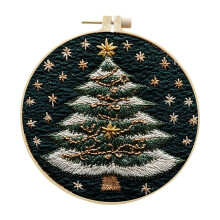 Clearance Christmas Decoration! Giyblacko The Christmas Tree Embroidery Kit compatible with holiday crafts, includes all materials for a warm festive