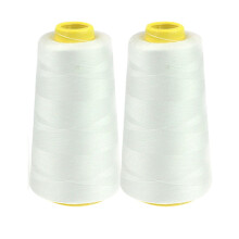Cailmei Household Color Polyester Sewing Thread Pagoda Thread 2Pc 2300 Yards White 4.1X11Cm