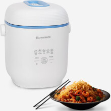 Mini Rice Cooker, Small 1 Cup-2 Cup Non-Stick Coated Insert Food Steamer Kitchen Appliances with Vegetable Steamer, Blue