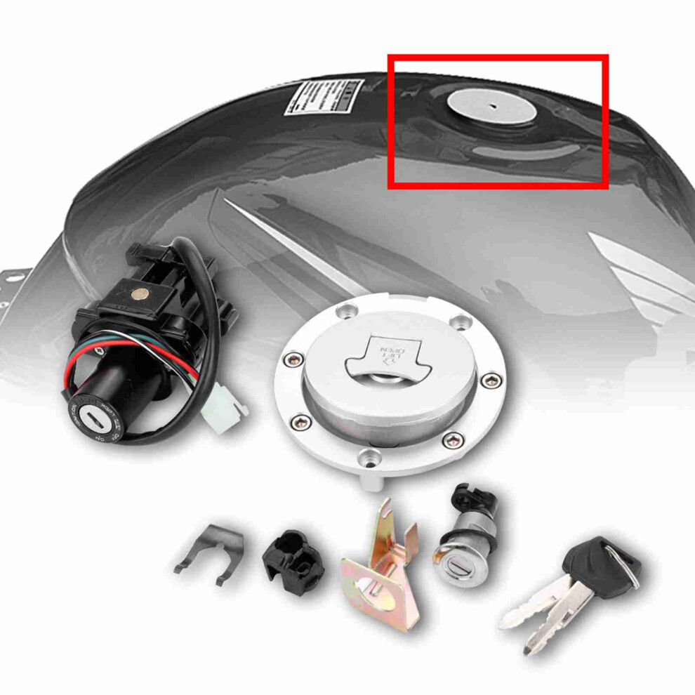 Fuel Gas Cap Seat Lock Key Set For Cbr600 F4 F4i 2001-2006 Black/Silver/Blue 8261382797472
