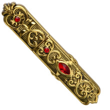 Vintage Copper Sewing Needle Holder with Floral Engravings for Embroidery and Travel