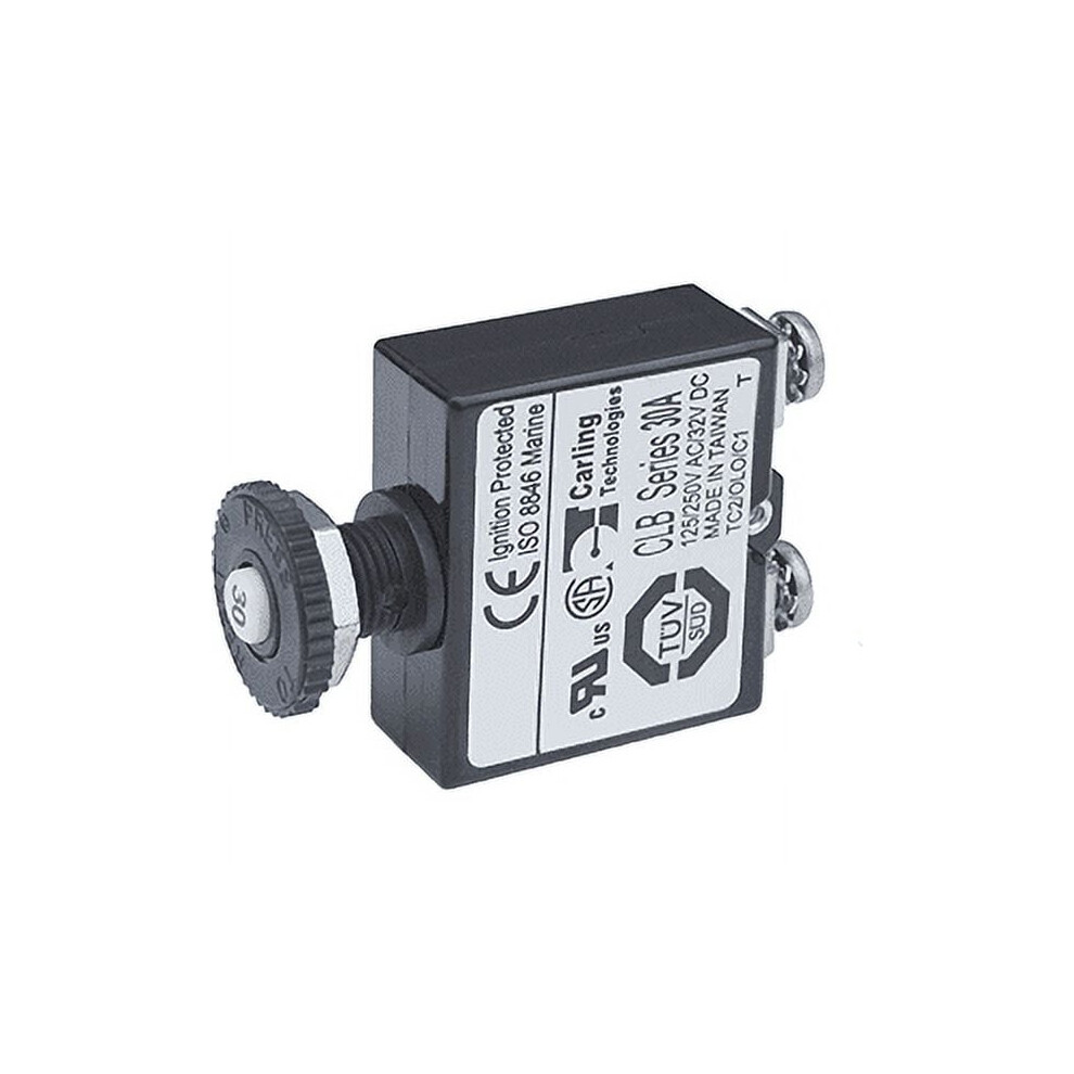 Blue Sea Push Button Reset Only Screw Terminal Circuit Breaker - 30 Amps 9389440674967