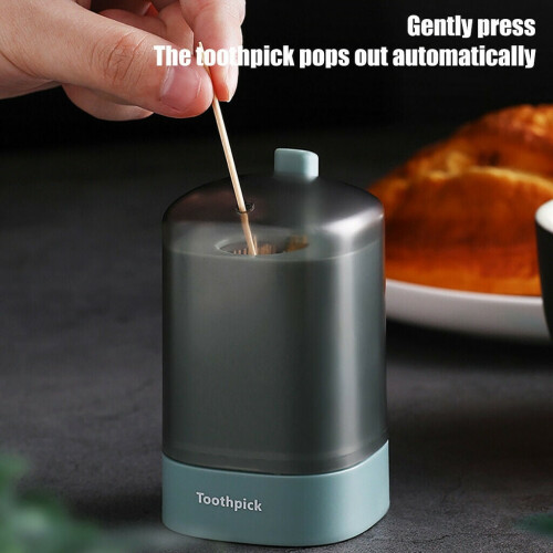 Simyoung Pop-up Toothpick Holder, Semi-Automatic Toothpick Dispenser, Toothpick Storage Box ABS Blue 1