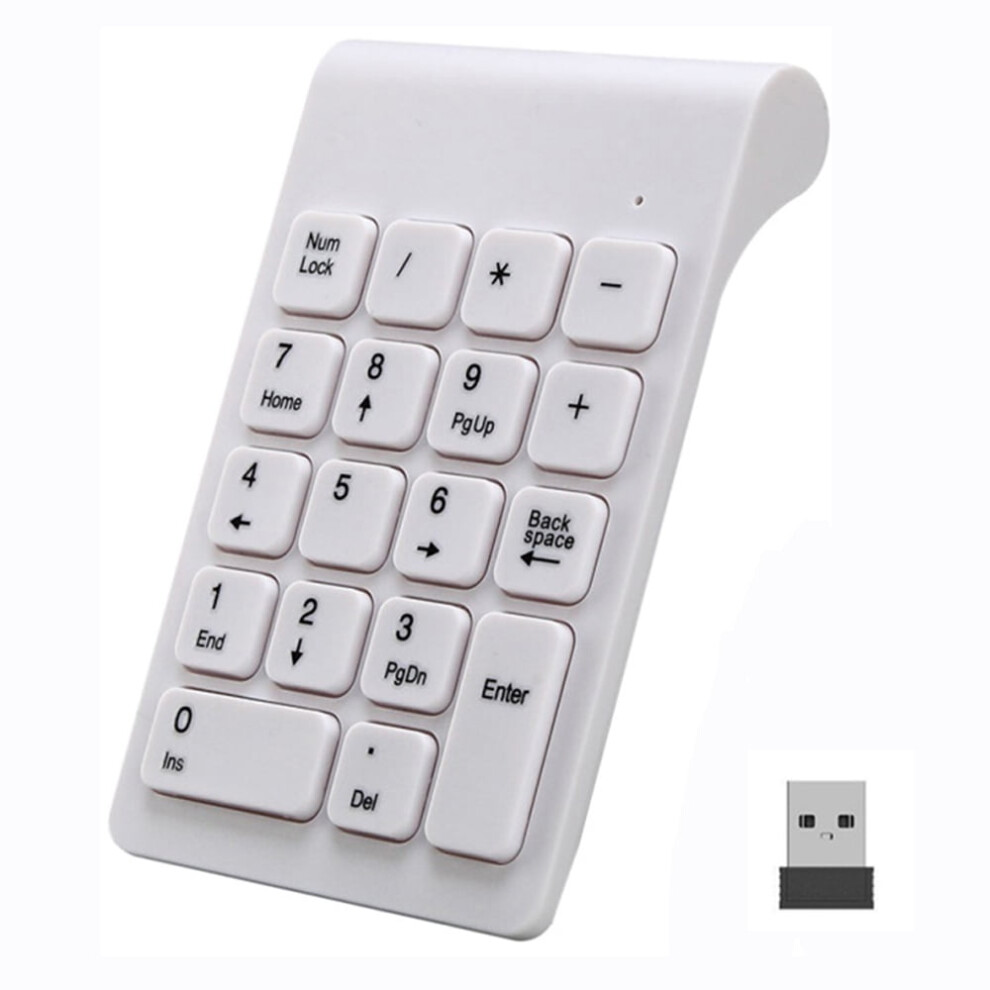 Wireless 18-Key Numeric Keypad, 2.4Ghz Portable Numpad For Laptop, Pc, Desktop, Surface Pro, Notebook - Compatible With Financial Accounting 9110895399088