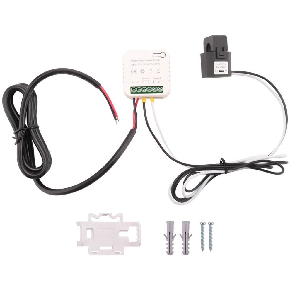 Tuya Smart Life Wifi Energy Meter 80A With Ct Clamp Kwh Power Consumption Monitor Electricity Statistics, 1 Ct 9110895399200