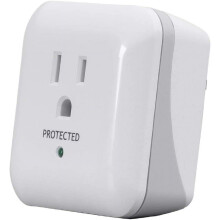 Power & Surge - White | 1 Outlet Surge Protector with End of Service Alarm, 900 Joules 15A / 125V / 1875W,