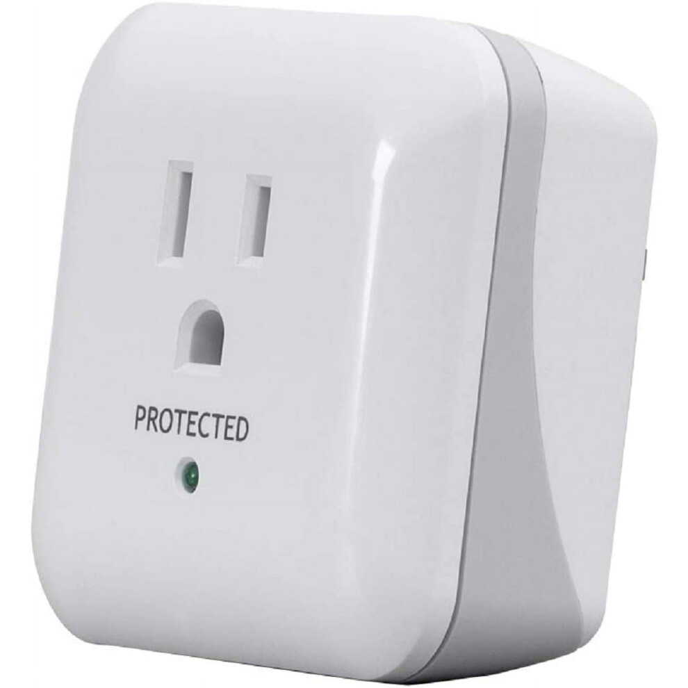 Power & Surge - | 1 Outlet Surge Protector With End Of Service Alarm, 900 Joules 15A / 125V / 1875W, White 9110895399071