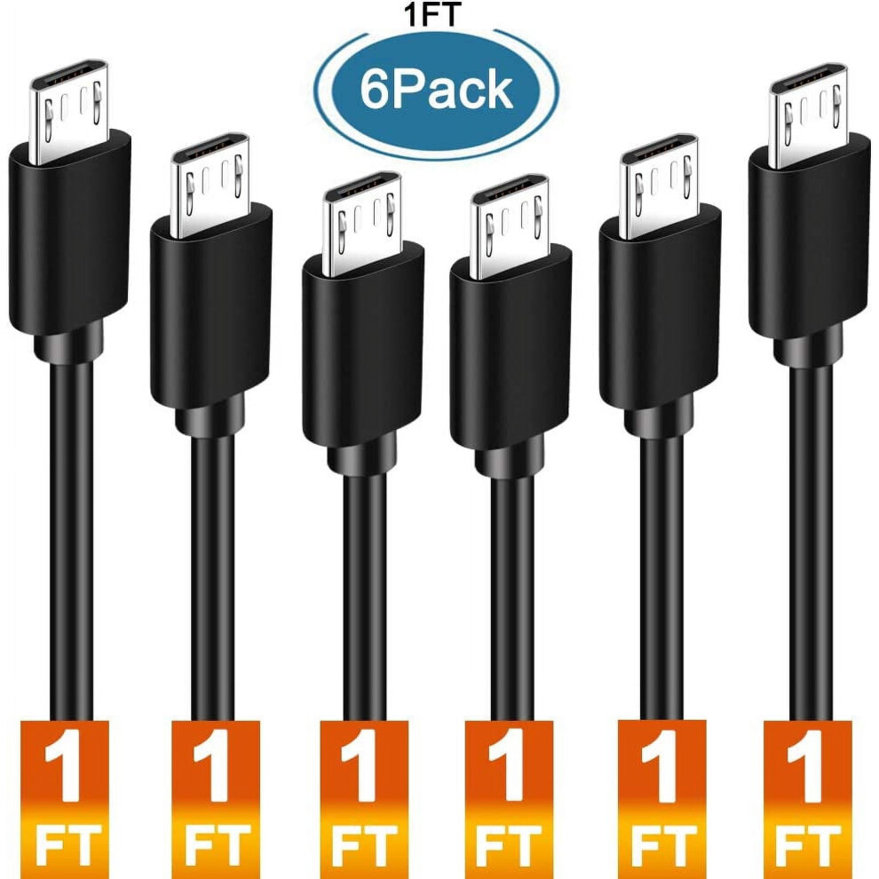 Short Micro Usb Cable 1Ft, 12 Inch Fast Android Charger Cord For Smartphones,Compatible With Samsung 9110895400609