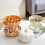 Pumpkin Snack Holder with Dividers, Larger Orange Snack Tray, Stackable Snack Bowl Container 4