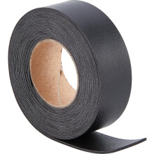 1 x 79" Black Double-Sided Leather Strap, Lychee Pattern, 1.7mm Thick Faux Leather Cord for DIY Craft, Guitar Belt, Bracelet, Jewelry Making