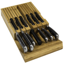 The bamboo knife block in the core holds 12 knives Noble Home & Chef Knife Organizer Quality Moso Bamboo