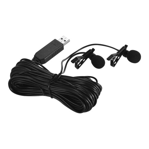 Andoer 20ft Omnidirectional Dual-head Lavalier USB Mic for PC & Mac 1