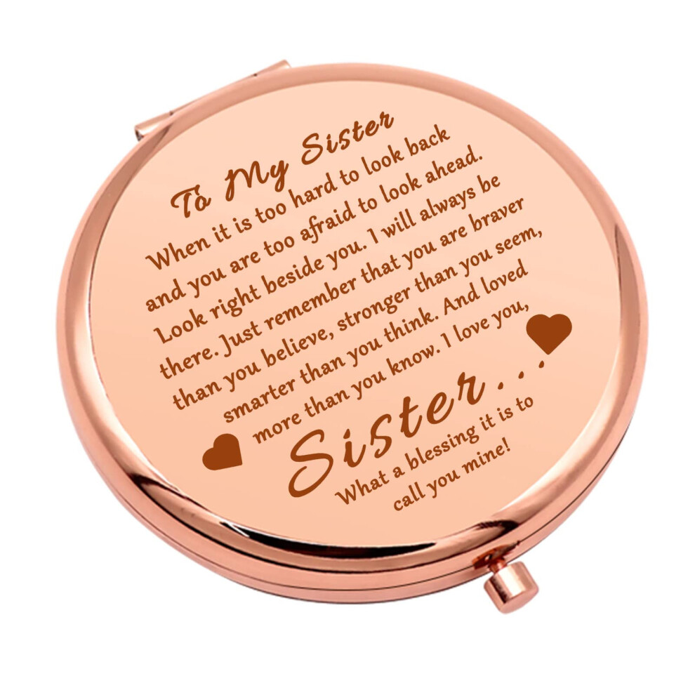 Compact Makeup Mirror with DualSided Foldable Design, Sister Gift for Travel and Special Occasions