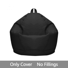 WSYW Bean Bag Chair Cover Lazy Lounger Storage Sofa Slipcover Oxford for Adults Kids Black Large