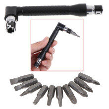 Donemore 10in1 L-shaped Angle Screwdriver Mini Ratchet Wrench Close Quarters Pocket Screwdriver Set
