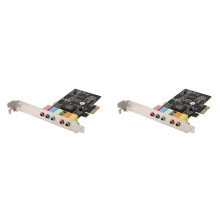 2X PCIe Sound Card PCI-E X1 CMI8738 Chip 32/64 Bit Sound Card Stereo 5.1 Channel Desktop Built-in Sound Card for PC