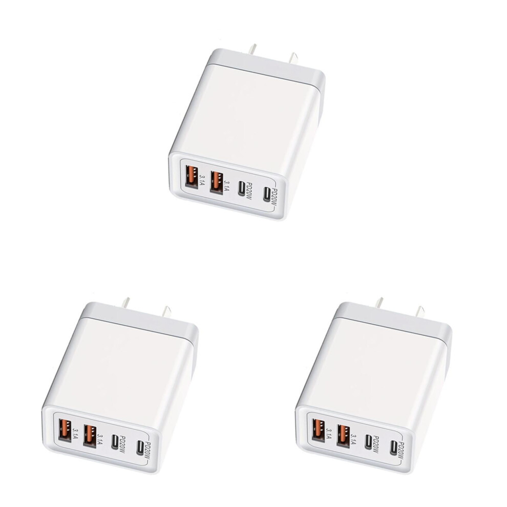 Wanjunnnn Usb C Charger Cube 2 Pack Wall Plug Fast Charging Block 4 Port Pd+Qc Power Adapter Multiport Brick Type C Box 9389440271807