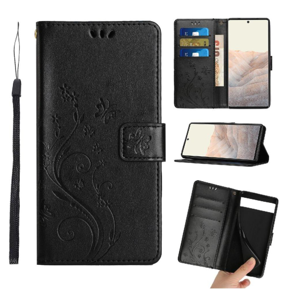 Filp Case For Google Pixel 6A Wrist Strap Magnetic Closure Pu Leather Kickstand Card Holder 9389440414686