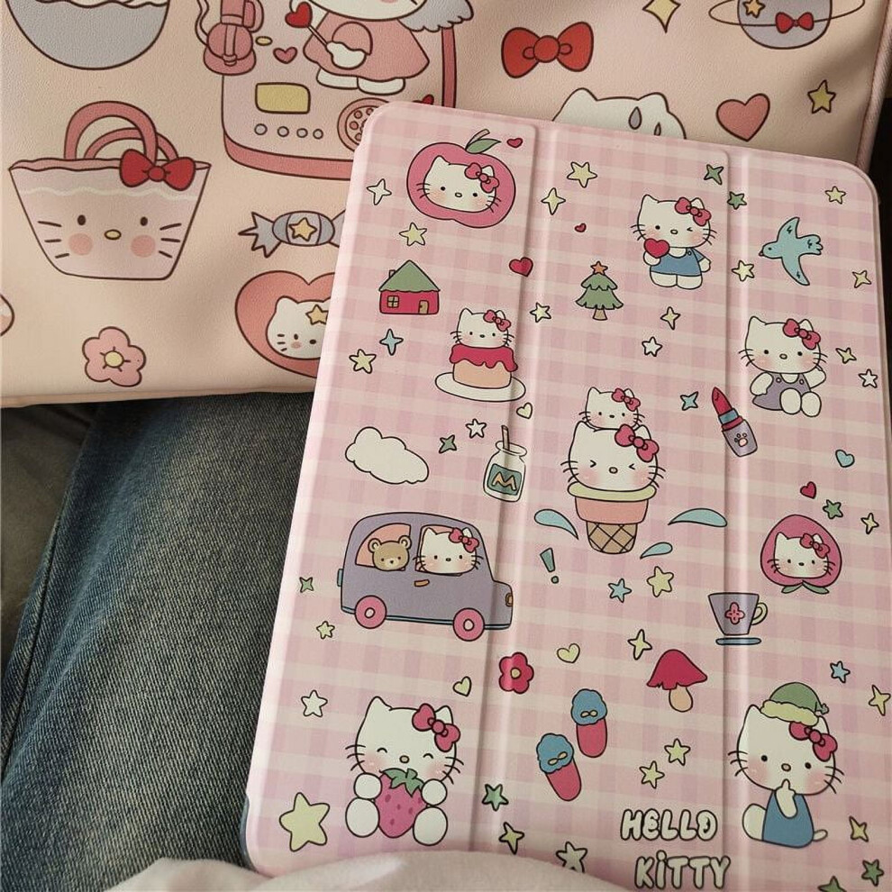 Graffiti Illustration Hello Kitty Kt For Compatible With Ipad Protective Cover Pro11 Inch Air5 Shell Mini6 Tablet 10Th Generation Anti-Bending 9389440414617