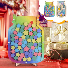 Jacenvly Fall Home Decor, Children's Prize Jar with Star, Compatible with Classroom Prize Jar & Tokens, Star Storage Box with Ornaments