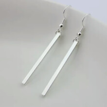 RSAMD Long Bar Drop Earrings Dainty Gold Women Fashion Long Bar Drop Dangling Earrings-Silver