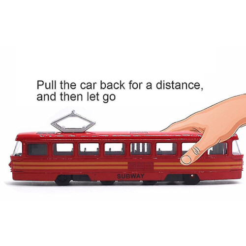 Classic Train Tram Diecast Pull Back Model with Led Music Educational Kids Toy（Blue） 1