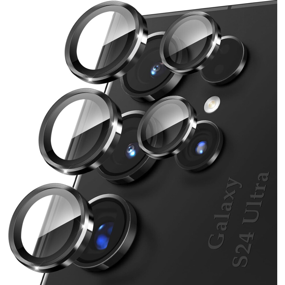 Compatible With Samsung Galaxy S24 Ultra Metal Ring Camera Tempered Glass Lens Protector 9389440815889