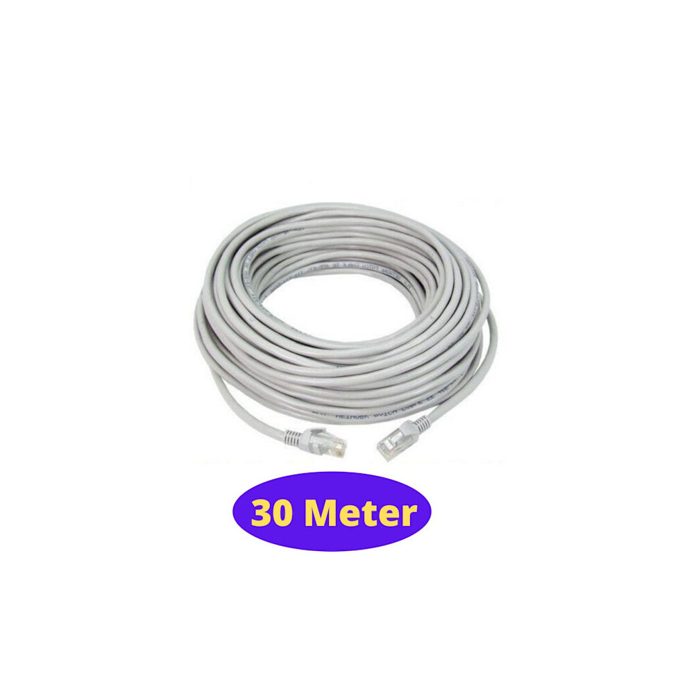 30M - Network Cable Cat5e - Internet Cable (30 Meters) Gray 9389440816015