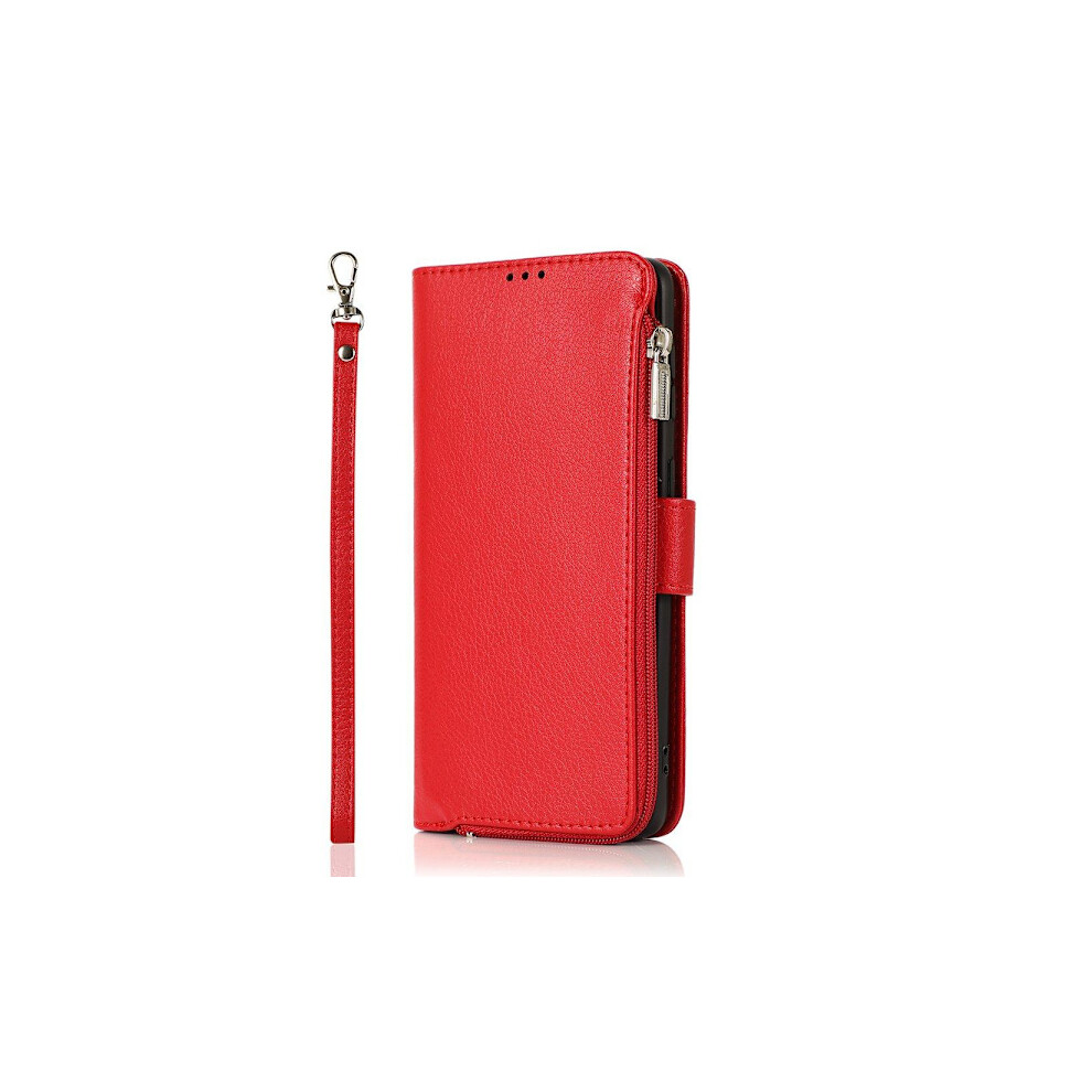 Compatible With Samsung Galaxy S21 - Wallet Case Red 9389440816626