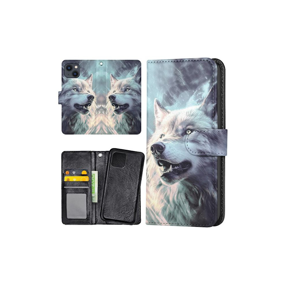 Compatible With Iphone 15 Plus - Wallet Case/Case Wolf 9389440816909