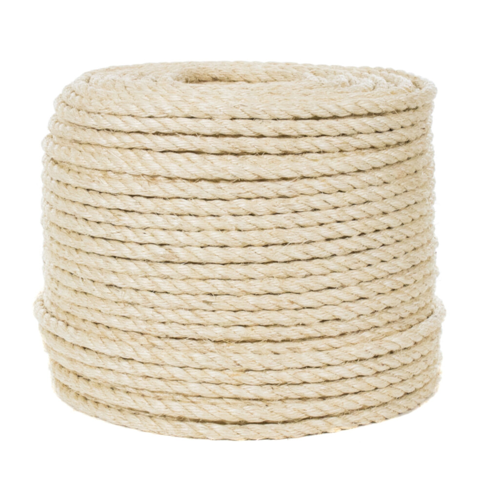 Golberg Natural Twisted Sisal Rope Multiple Lengths & Diameters 9389440817357