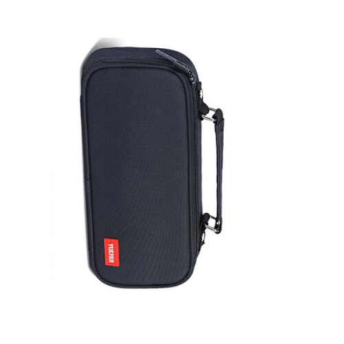 Large Capacity Canvas Pencil Case with Single Zipper Black 1