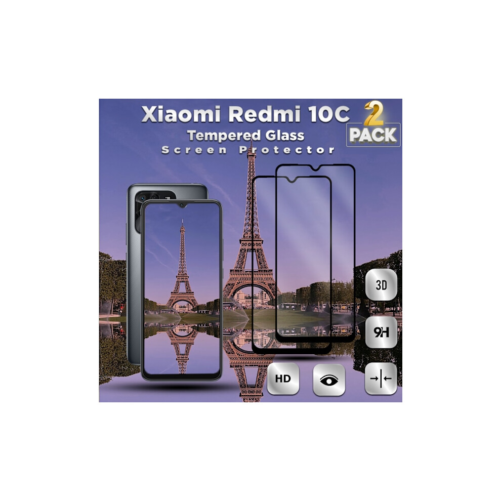 2-Pack Compatible With Xiaomi Redmi 10C - Tempered Glass 9H - Super Quality 3D Screen Protector 9389440868526