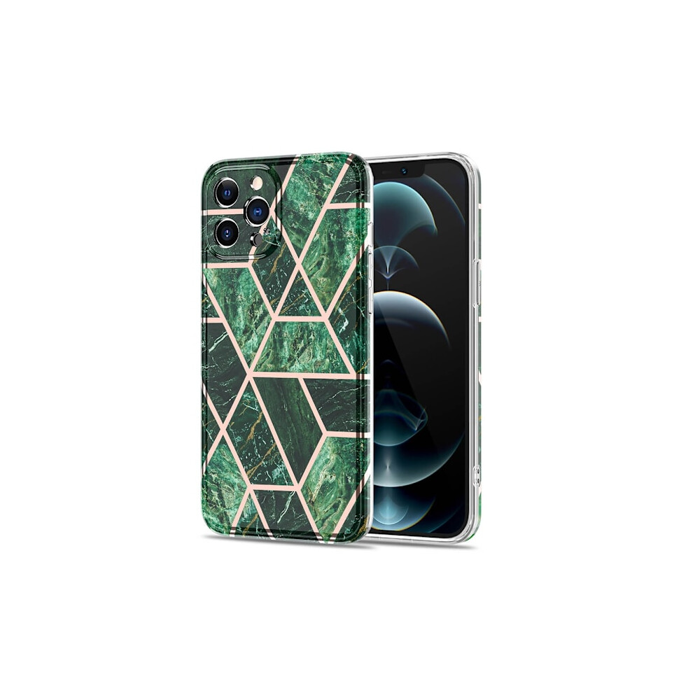 Boom - Grid Compatible With Iphone 12 Pro Max Case - Marble Green 9389440868410