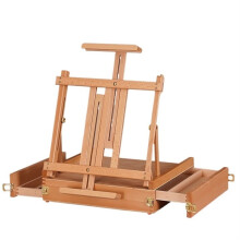 Wooden Sketchbox Easel with Storage Drawer, Adjustable 85cm Clip, Folding Portable Artist Easel