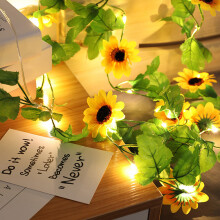 Festive Sunflower String Lights, Battery Operated for Indoor & Outdoor Celebrations