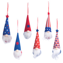 Uafhængighedsdagsdesign, patriotiske nisser dekorationer med amerikanske flag og pentagrammer, perfekt til 4. juli-dekoration, tilføjer livlig