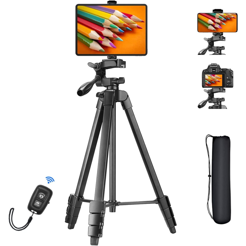 63" Tripod For Compatible With Ipad And Compatible With Iphone, Gmaipop Camera Tripod Stand For Cell Phone/Tablet 4"-12.9",Aluminum Portable Travel 9110895402658