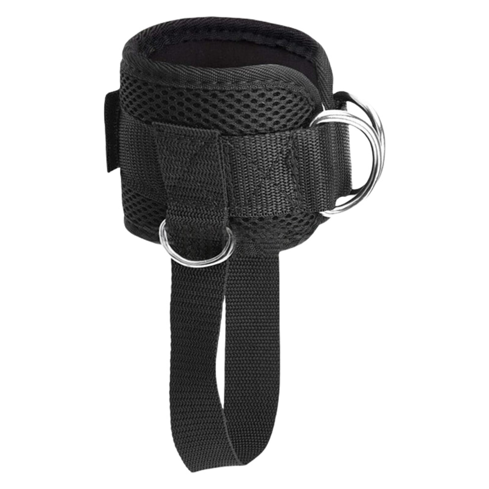 Black Ankle Straps For Cable Machines Adjustable Leg And Glute Training Cuffs With Secure Fit