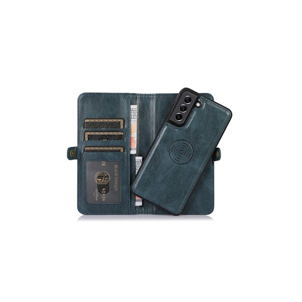 Luxury Leather Wallet Case With Card Holder For A14 5G Navy Blue 9110895403327