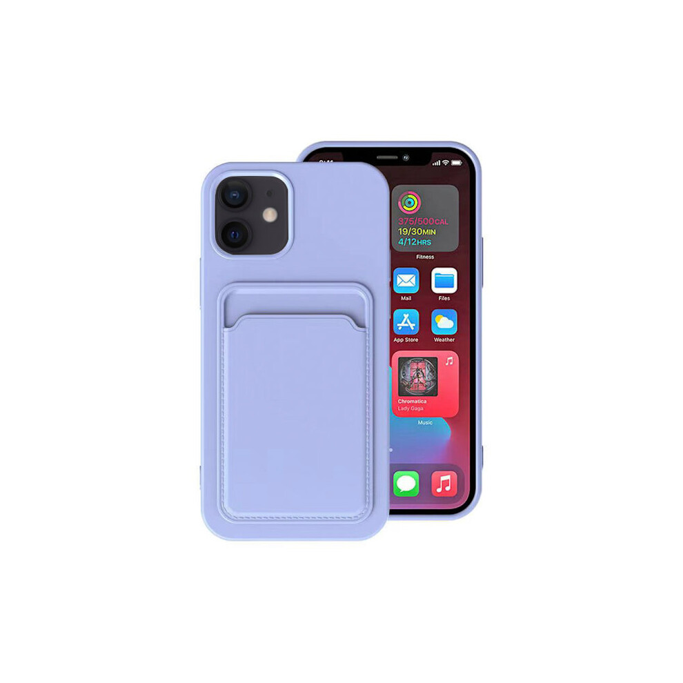 Compatible With Iphone 12 - Practical Stylish Case With Card Holder Floveme Purple 9110895403280