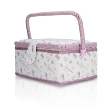 Large Capacity Sewing Basket Organizer with Pincushion and Handle for Threads Needles Scissors