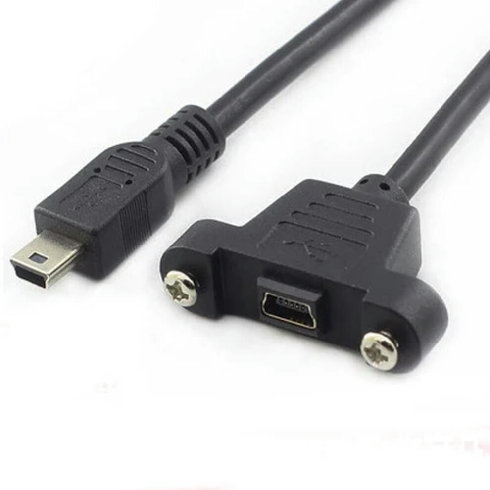 For Mini Usb Up Down Left Right D Elbow Mini Usb B 5Pin 2.0 Male To Female Extension Cable 30Cm 50Cm With Panel Mount Hole 9110895405604