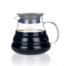 Pour Over Coffee Server 600ml Heat Resistant Glass Carafe with Lid for Drip Brewing and Tea