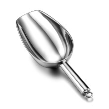 Stainless Steel Scoop 6 oz with Ergonomic Grip, Rustproof Metal Ice Scoop for Kitchen and Bar