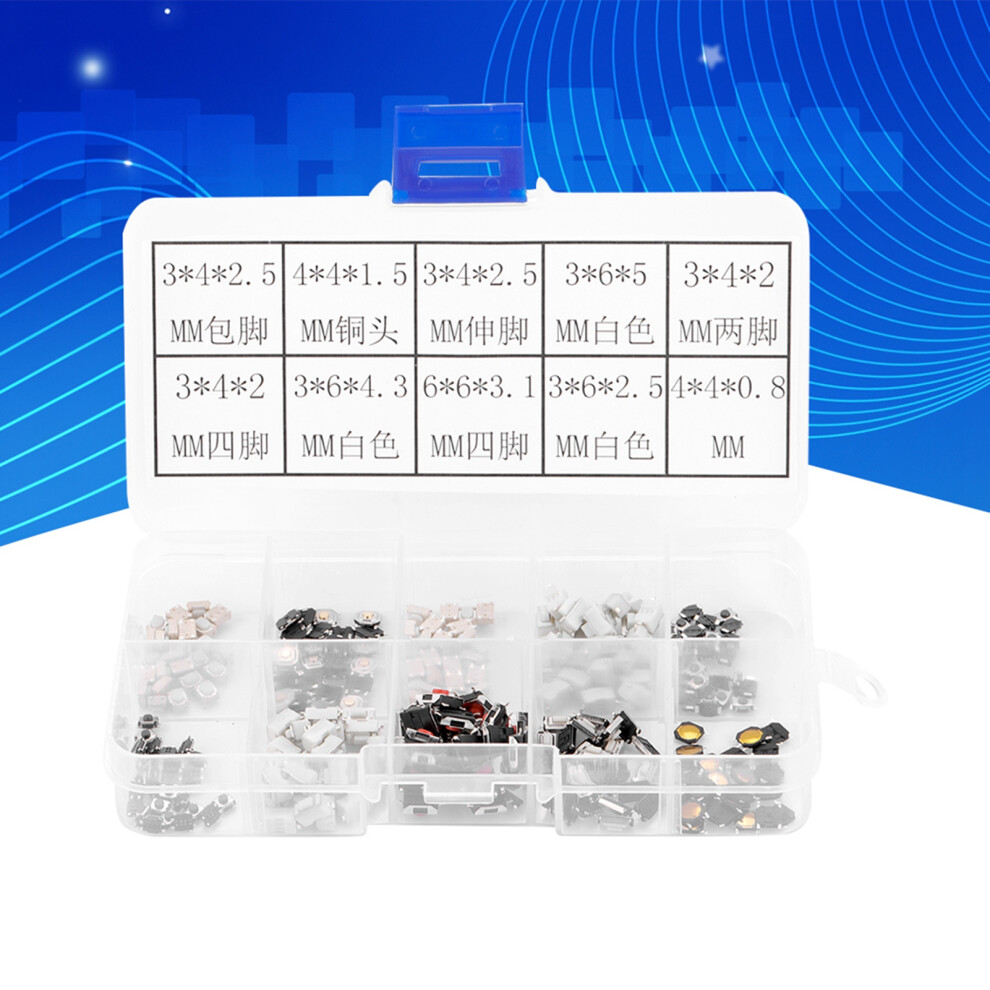 Micro Switch Assortment 250Pcs Tactile Push Buttons For Car Remote With Box 5081382800513