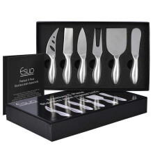 6Piece Stainless Steel Cheese Knife Set with Gift Box for Parties and Special Occasions