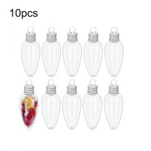10 PCS Fillable Booze Ball Ornaments - Clear Plastic Christmas Tree Light Bulb Decor, compatible with Xmas Home Party Crafts
